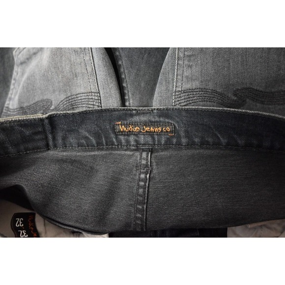Nudie Thin Finn Jeans in Black Gray Denim Size 32 x 31 - Picture 6 of 8